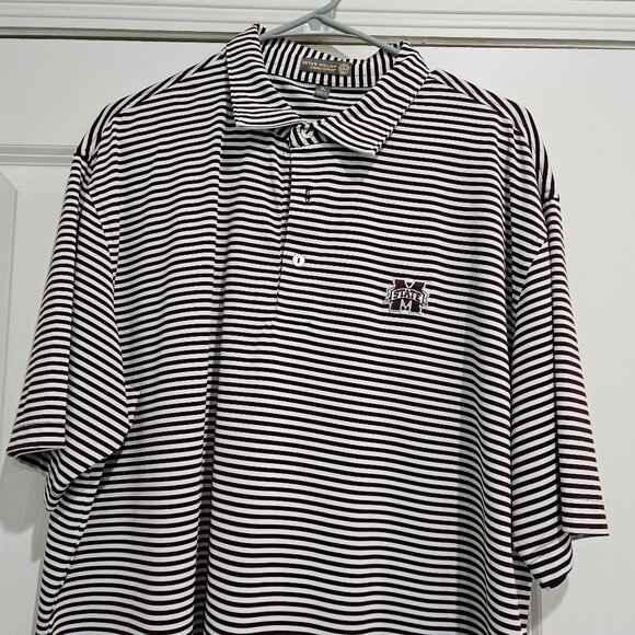 Peter Millar Summer Comfort Polo XL – Mississippi State | Maroon & White Striped - Picture 3 of 4